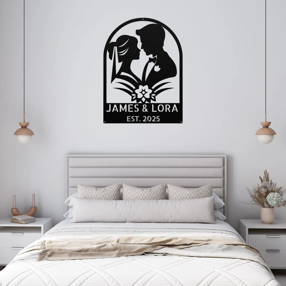 Custom Wedding Couple Metal Sign